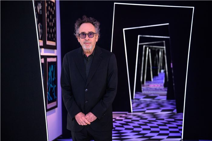 Tim Burton visits ‘The World of Tim Burton’, at the Design Museum in London. Photograph by Matt Crossick/PA Media Assignments.